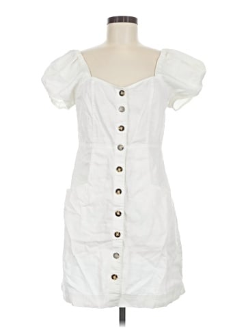 Madewell Linen-Cotton Puff-Sleeve Mini Dress (view 1)
