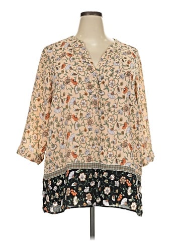 Rose + Olive 3/4 Sleeve Blouse (view 1)