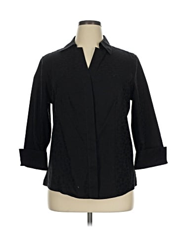 Investments 3/4 Sleeve Button-Down Shirt (view 1)