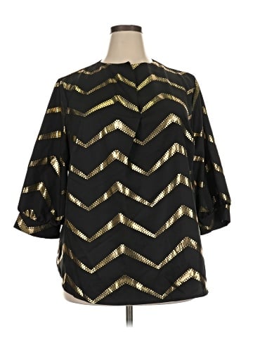 Shein Curve 3/4 Sleeve Blouse (view 1)