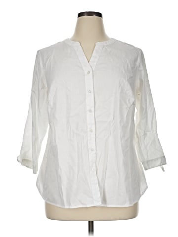Talbots 3/4 Sleeve Button-Down Shirt (view 1)