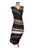 Sofia by Sofia Vergara Stripes Brown Cocktail Dress Size S - photo 1