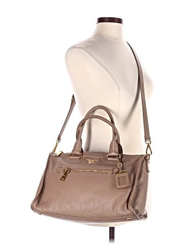 Prada Prada Bauletto Tote  Beige Vitello Daino Leather Gold (view 2)