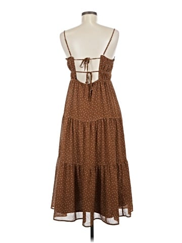 Madewell Sophia Cami Tiered Midi Dress in Dot (view 2)