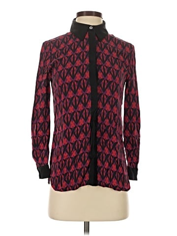 Diane von Furstenberg Long Sleeve Silk Top (view 1)