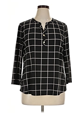 Anne Klein 3/4 Sleeve Henley (view 1)