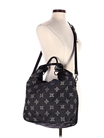 Céline Celine Front Pocket Hobo  Macadam Denim Canvas (view 2)