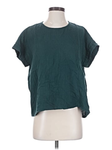 Madewell Lightspun Cuffed-Sleeve Shirred Top (view 1)