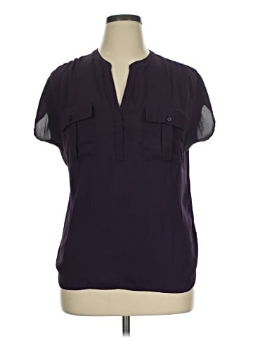 INC International Concepts Short Sleeve Blouse (view 1)