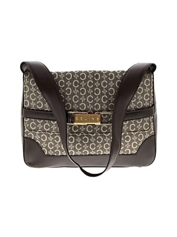 Céline Celine Flap Shoulder Dark Brown/Beige C Macadam Canvas Gold (view 1)