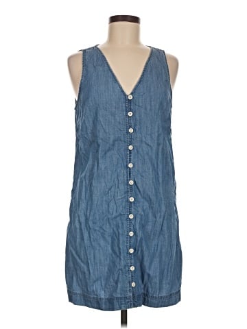 Madewell Denim Button-Front Sleeveless Easy Dress in Haslett Wash (view 1)