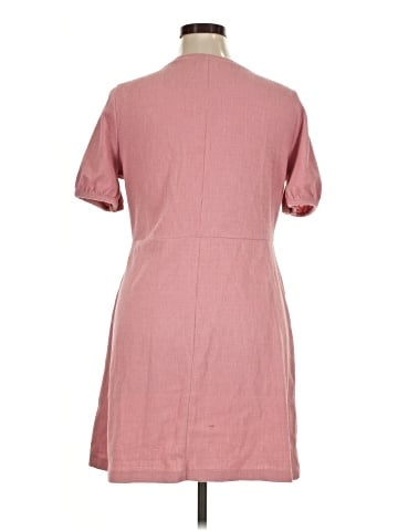 Madewell Crosshatch Puff-Sleeve Faux-Wrap Mini Dress (view 2)