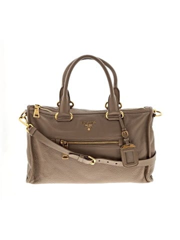 Prada Prada Bauletto Tote  Beige Vitello Daino Leather Gold (view 1)
