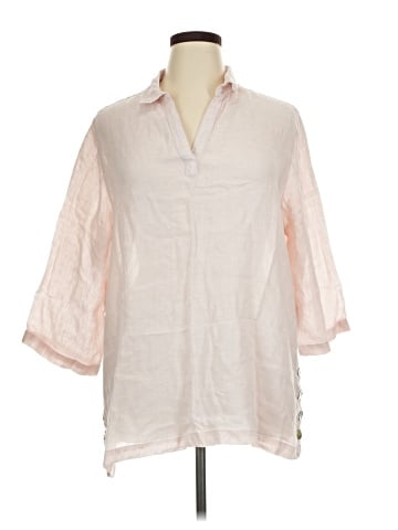 Sigrid Olsen 3/4 Sleeve Button-Down Shirt (view 1)