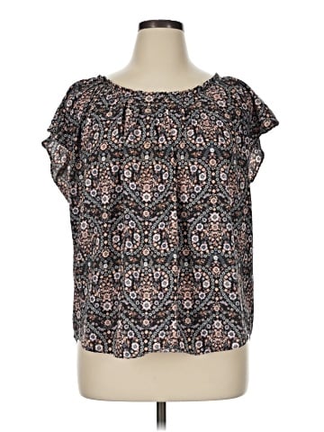 LC Lauren Conrad Short Sleeve Blouse (view 1)