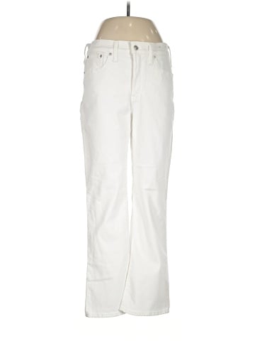 Madewell Kick Out Crop Jeans in Pure White (view 1)