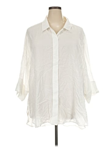 Universal Standard 3/4 Sleeve Button-Down Shirt (view 1)