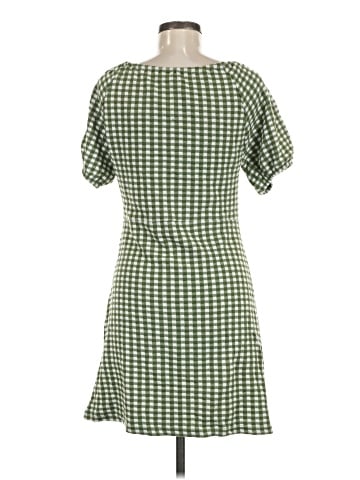 Madewell Jacquard Puff-Sleeve Mini Dress in Gingham Check (view 2)