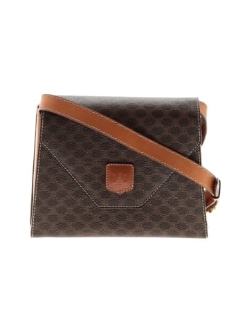 Céline Celine Vintage Flap Crossbody  Brown Macadam Coated Canvas  Gold (view 1)