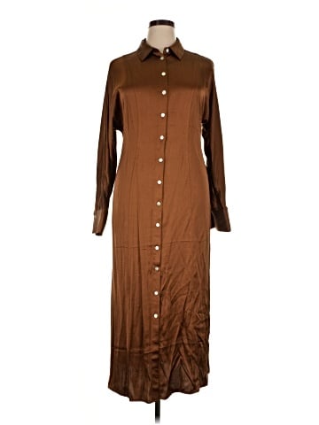 Madewell Satin Button-Front Midi Shirtdress (view 1)