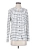 Notations Checkered-gingham White Long Sleeve Blouse Size S - photo 1