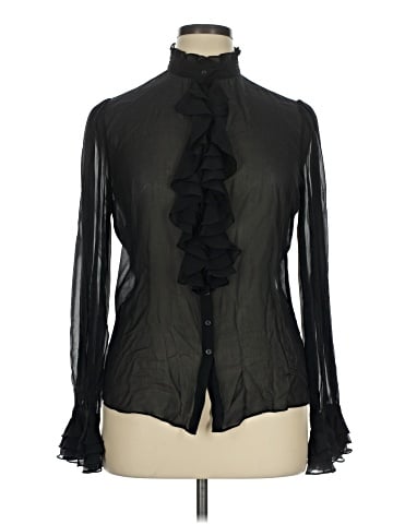 Lauren by Ralph Lauren Long Sleeve Silk Top (view 1)
