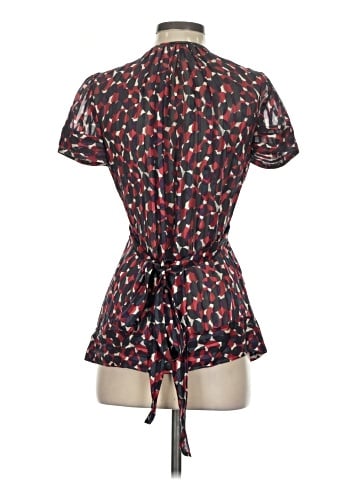 BCBGMAXAZRIA Short Sleeve Silk Top (view 2)