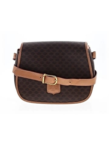 Céline Celine Vintage Flap Crossbody Brown/Tan Coated Canvas Gold (view 1)