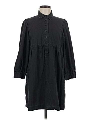Madewell Denim Babydoll Shirtdress in Washed Black (view 1)