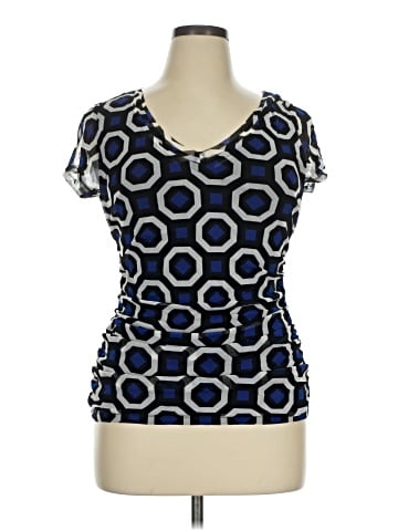 INC International Concepts Short Sleeve Blouse (view 1)