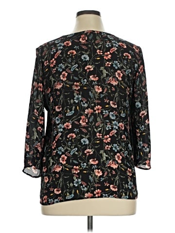 a.n.a. A New Approach 3/4 Sleeve Blouse (view 2)