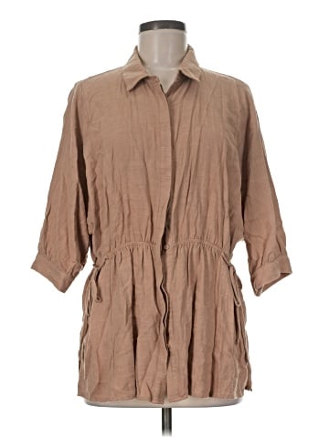 Doe & Rae 3/4 Sleeve Button-Down Shirt (view 1)