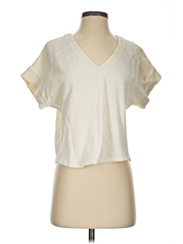 Madewell Ottoman Jacquard V-Neck Boxy Top (view 1)