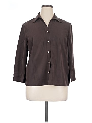 First Issue by Liz Claiborne 3/4 Sleeve Button-Down Shirt (view 1)