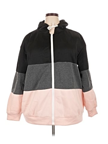 Shein Curve Zip Up Hoodie (view 1)