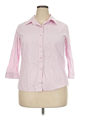 Jaclyn Smith 3/4 Sleeve Button-Down Shirt (view 1)