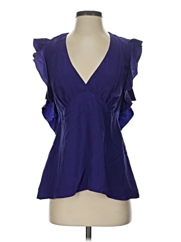BCBGMAXAZRIA Sleeveless Silk Top (view 1)