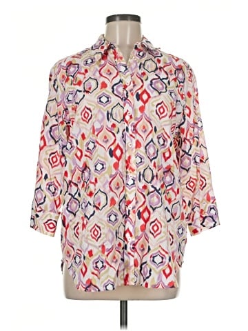 Foxcroft 3/4 Sleeve Button-Down Shirt (view 1)