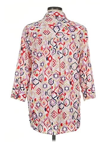 Foxcroft 3/4 Sleeve Button-Down Shirt (view 2)