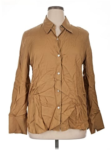 Vince. Long Sleeve Silk Top (view 1)