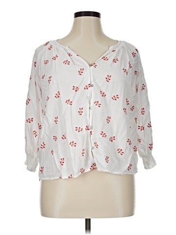 Market and Spruce 3/4 Sleeve Button-Down Shirt (view 1)