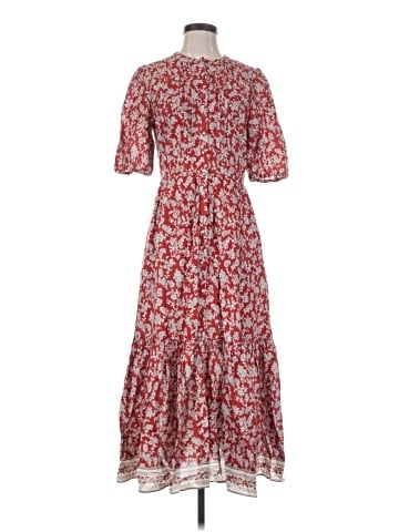 Madewell Pintucked Puff-Sleeve Midi Dress in Floral (view 1)