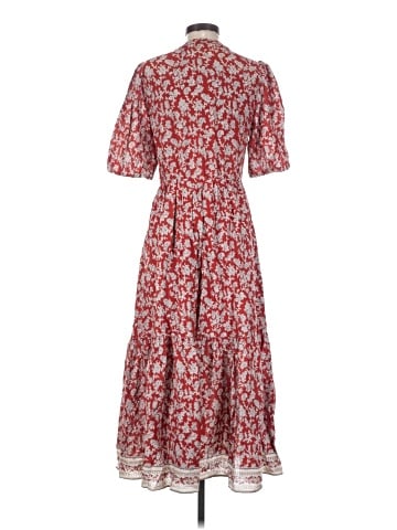 Madewell Pintucked Puff-Sleeve Midi Dress in Floral (view 2)
