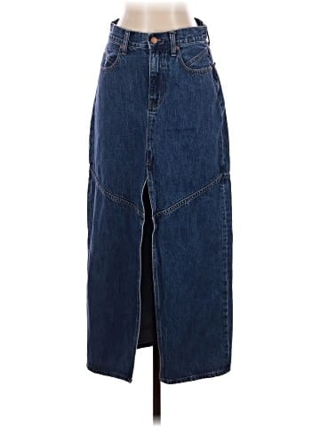 Madewell Denim Mid-Rise Maxi Skirt in Pineland Wash (view 1)