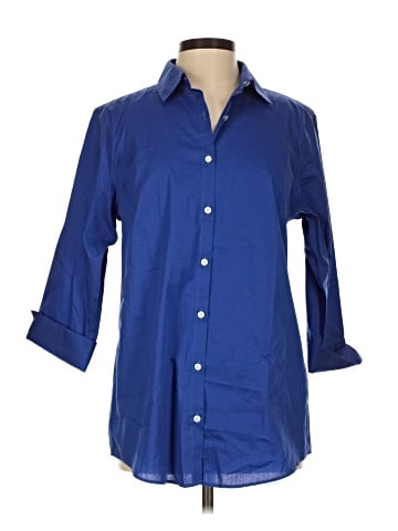 Lands' End 3/4 Sleeve Button-Down Shirt (view 1)