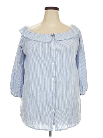 Suzanne Betro 3/4 Sleeve Button-Down Shirt (view 1)