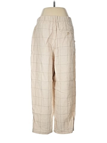 Madewell Linen Pleated Taper Wide-Leg Pants in Windowpane (view 2)