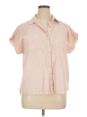 LOGO by Lori Goldstein Short Sleeve Blouse (view 1)