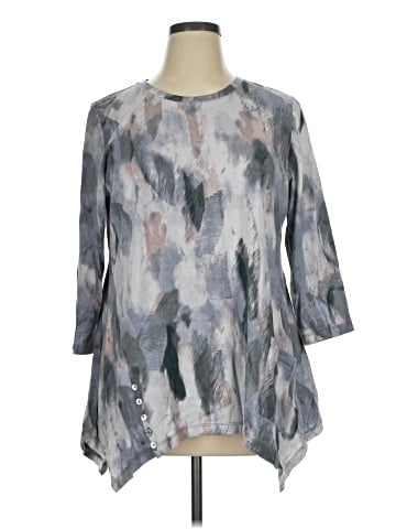 LOGO by Lori Goldstein 3/4 Sleeve Blouse (view 1)