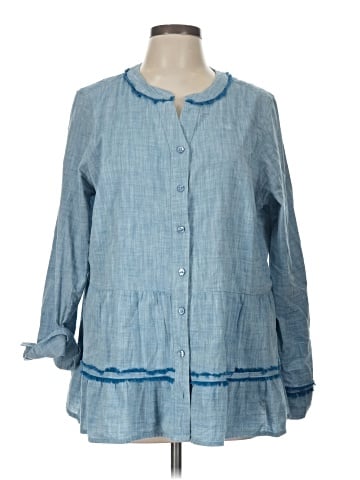 LOGO by Lori Goldstein 3/4 Sleeve Blouse (view 1)
